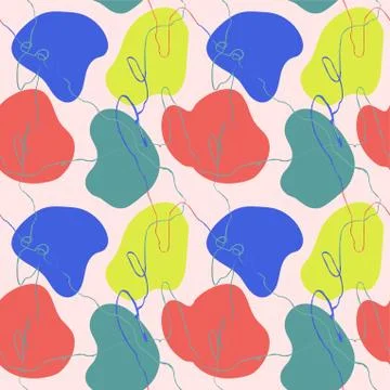Seamless pattern with colorful hand draw abstract elements, doodles Stockillustratie