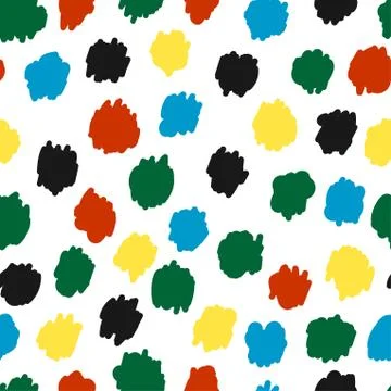 Seamless pattern with colorful hand draw abstract elements, doodles Illustrazione stock
