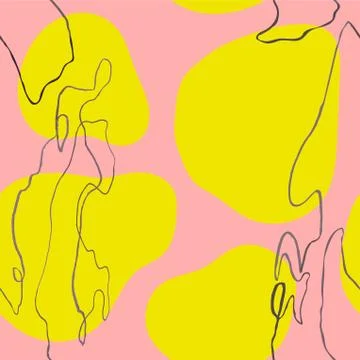 Seamless pattern with colorful hand draw abstract elements, doodles 스톡 일러스트