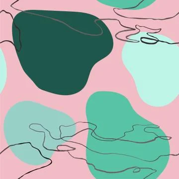 Seamless pattern with colorful hand draw abstract elements, doodles イラスト素材