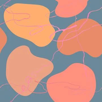 Seamless pattern with colorful hand draw abstract elements, doodles イラスト素材