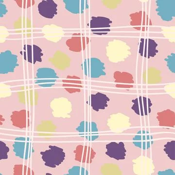 Seamless pattern with colorful hand draw abstract elements, doodles 스톡 일러스트