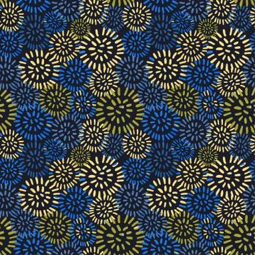 Seamless pattern with colorful hand drawn abstract round elements, doodles Illustrazione stock