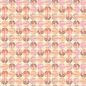 Seamless pattern with colorful hand drawn abstract round elements, doodles イラスト素材