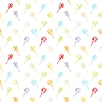 Seamless pattern of colorful hand drawn candy sticks Stock Illustration