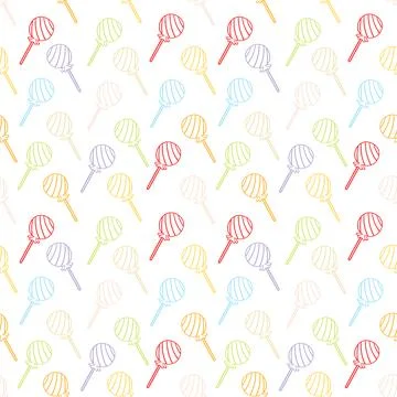 Seamless pattern of colorful hand drawn candy sticks free version Stock Illustration