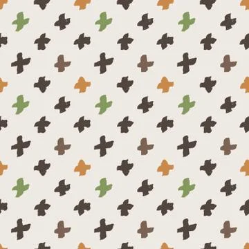 Seamless pattern of colorful hand-painted crosses Stock Illustration