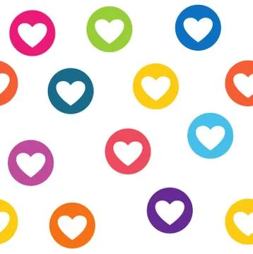 Seamless pattern with colorful hearts circles. Hearts wallpaper Stock Illustration