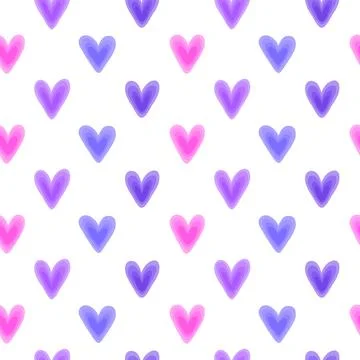 Seamless pattern with colorful hearts. Stock Illustration