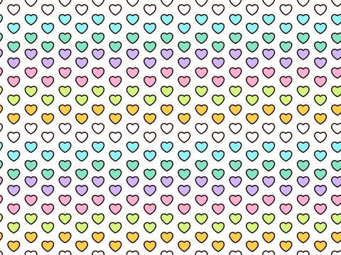 Seamless pattern with colorful hearts Ilustración de archivo