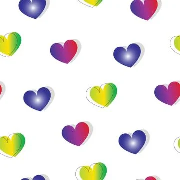 Seamless pattern with colorful hearts vector - Valentines day Stock Illustration