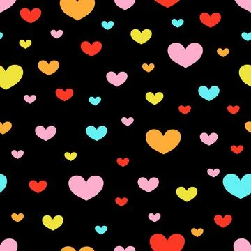 Seamless pattern with colorful hearts . Vector illustration.	 스톡 일러스트