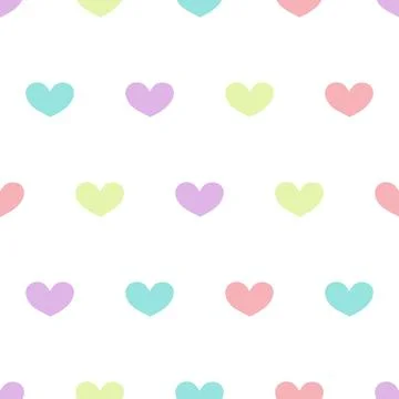 Seamless pattern with colorful hearts . Vector illustration.	 Stock Illustration