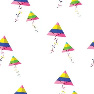 Seamless pattern with colorful kites vector Stock Illustration