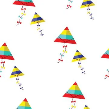 Seamless pattern with colorful kites vector Stock Illustration