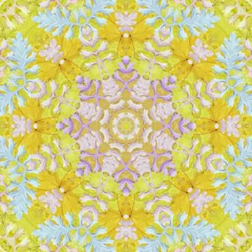Seamless pattern with colorful leaves Stock Illustration