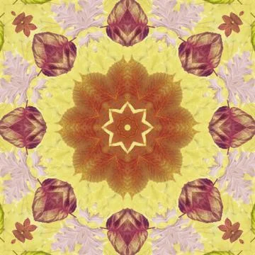 Seamless pattern with colorful leaves Stock Illustration