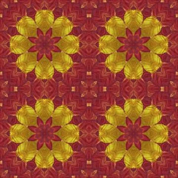 Seamless pattern with colorful leaves Stock Illustration