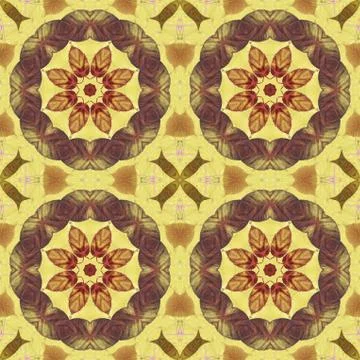 Seamless pattern with colorful leaves Stock Illustration