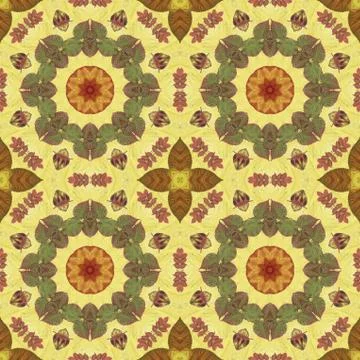 Seamless pattern with colorful leaves Illustrazione stock