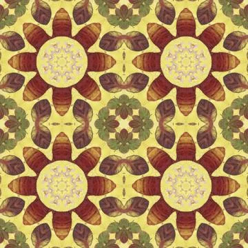Seamless pattern with colorful leaves Stock Illustration