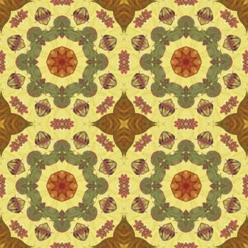 Seamless pattern with colorful leaves Stock Illustration