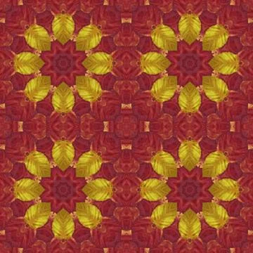 Seamless pattern with colorful leaves Stock Illustration