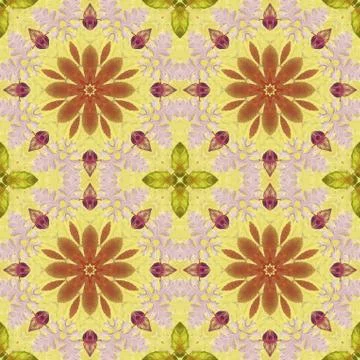 Seamless pattern with colorful leaves Stock Illustration