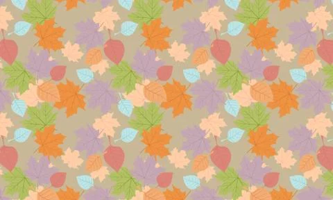 Seamless pattern of colorful leaves Stock Illustration