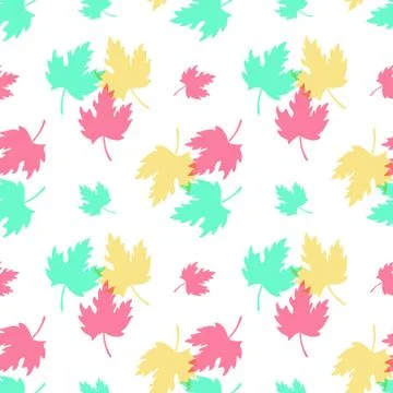 Seamless Pattern with Colorful Leaves Stock Illustration