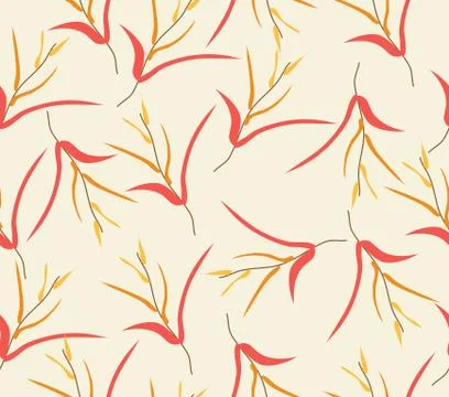 Seamless pattern with colorful leaves Stock Illustration
