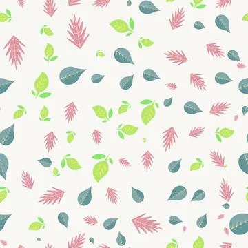 Seamless pattern with colorful leaves isolated on white background Illustrazione stock