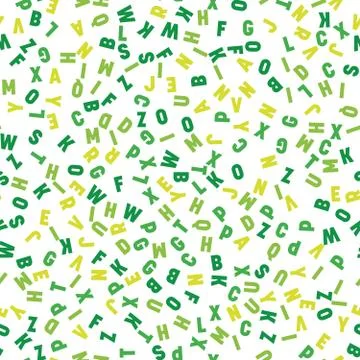 Seamless pattern of colorful letters. Random order signs. Vector background Illustrazione stock