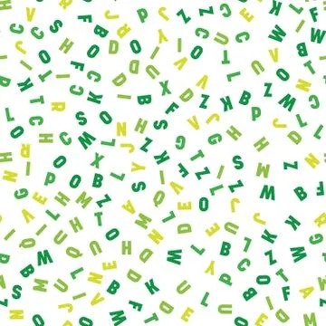 Seamless pattern of colorful letters. Random order signs. Vector background 스톡 일러스트