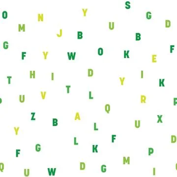 Seamless pattern of colorful letters. Random order signs. Vector background Stock Illustration