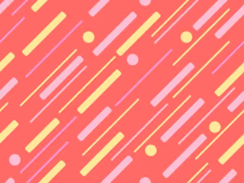 Seamless pattern with colorful lines and dots. Geometric elements of memphis. Stock Illustration