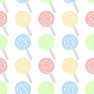 Seamless pattern of colorful lollipops Stock Illustration