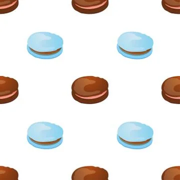Seamless pattern with colorful macaroon on white. Vector Stock Illustration