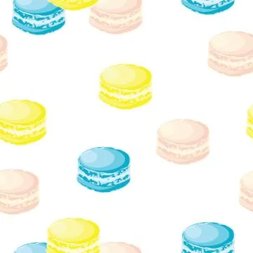 Seamless pattern with colorful macaroons vector Stock Illustration
