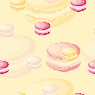 Seamless pattern with colorful macaroons vector Stock Illustration