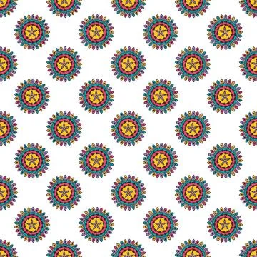 Seamless pattern colorful mandala Stock Illustration