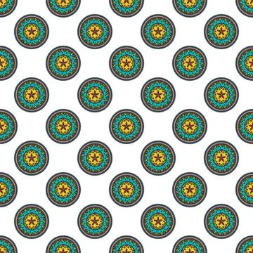Seamless pattern colorful mandala Illustrazione stock