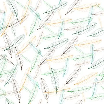 Seamless pattern of colorful mango leaf Stock Illustration