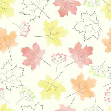Seamless pattern of colorful maple leaves 스톡 일러스트