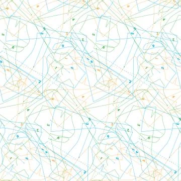 Seamless pattern of colorful patterns to sew. Sewing abstract background. Illustrazione stock