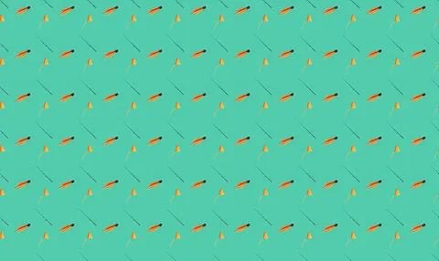 Seamless pattern of colorful pencils on blue background イラスト素材