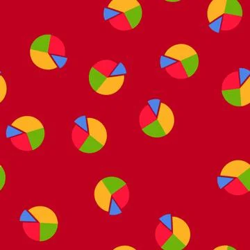 Seamless pattern colorful pie chart presenting data analysis and market share 스톡 일러스트
