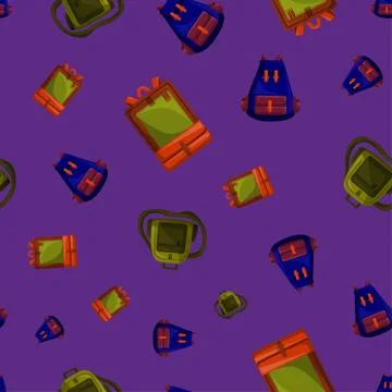 Seamless Pattern with Colorful School Bag Vector Stock-Illustration