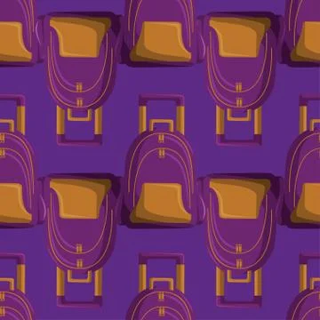 Seamless Pattern with Colorful School Bag Vector Stock Illustration