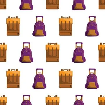 Seamless Pattern with Colorful School Bag Vector Illustrazione stock